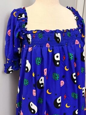 Dressed in LALA Royal Blue Yin Yang & Icon Midi Dress